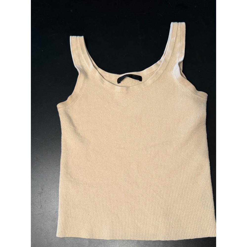 Jenni Kayne Womens Merino Wool Ribbed Tank Top Oatmeal Beige XS